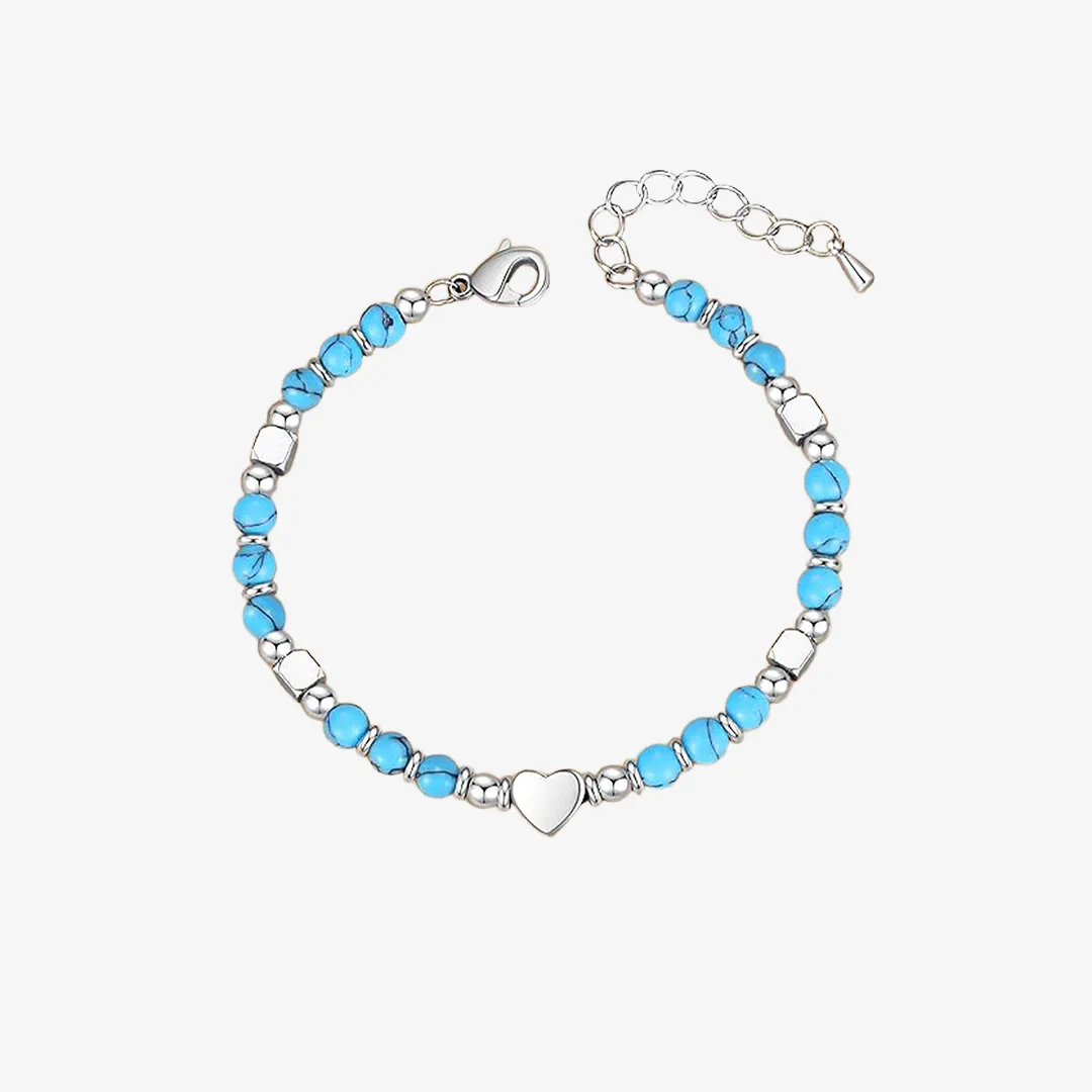 To My Granddaughter-Turquoise Heart Bracelet
