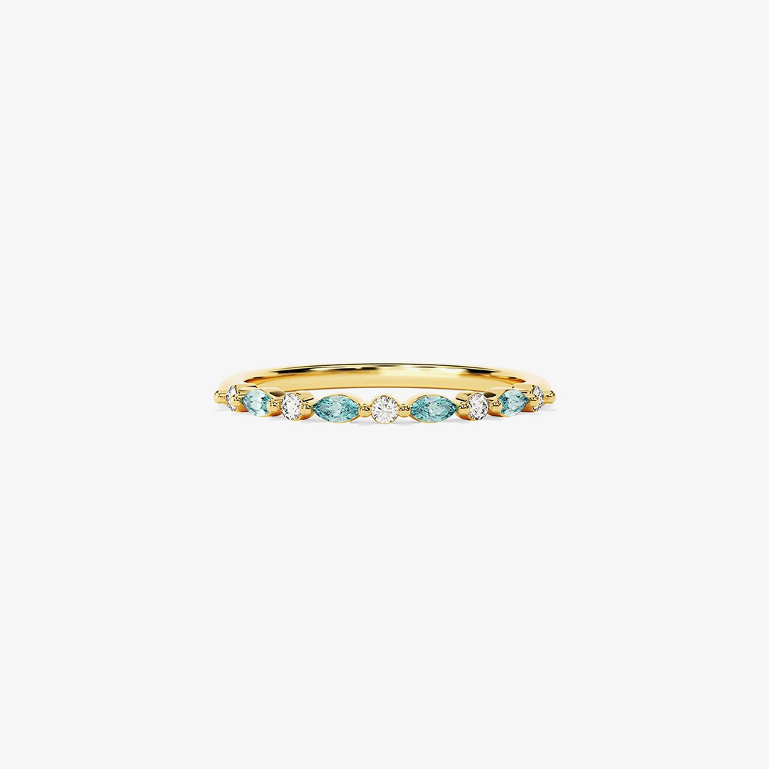 It is ok to not be ok-Cyan Diamond Thin Ring