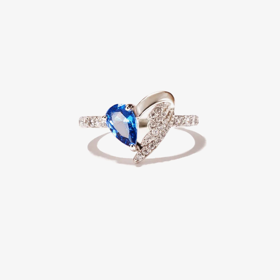 For Memorial - I am a mother to a son with wings Heart Wings Ring