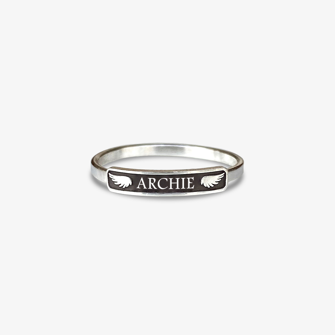 S925 I’M A Mother To A Son With Wings Custom Name Ring