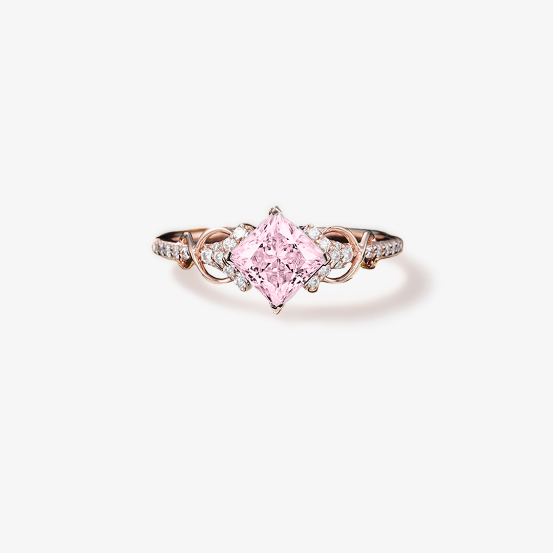 Breast Cancer Awareness- Cut Moissanite Ring