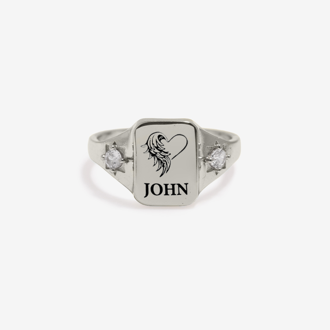 I’m A Mother To A Son With Wings Name Personalized Ring.Celebrating the bond between a mother and her child