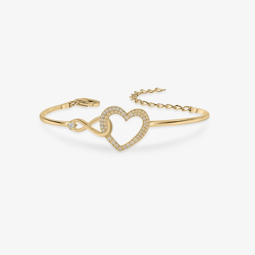 To My Granddaughter - S925 Linked Together Forever Heart Infinite Heart Bracelet