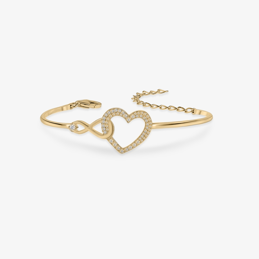 To My Granddaughter - S925 Linked Together Forever Heart Infinite Heart Bracelet