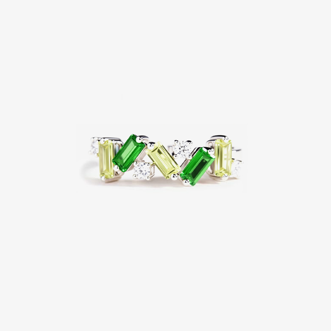 All the broken pieces make you beautiful - irregular green self-love ring for women