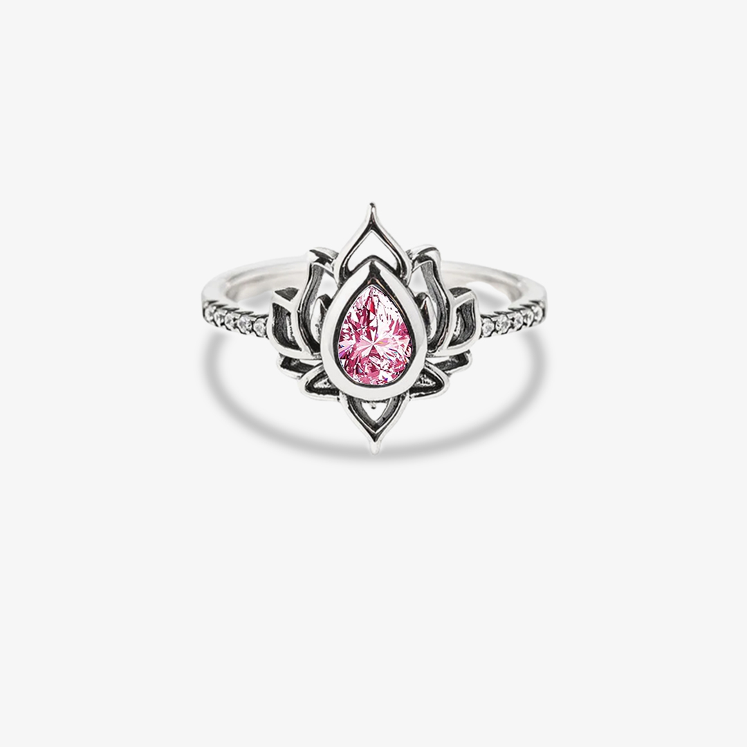 I Wear Pink For Myself To Defeat Breast Cancer pink Lotus Flower Rings