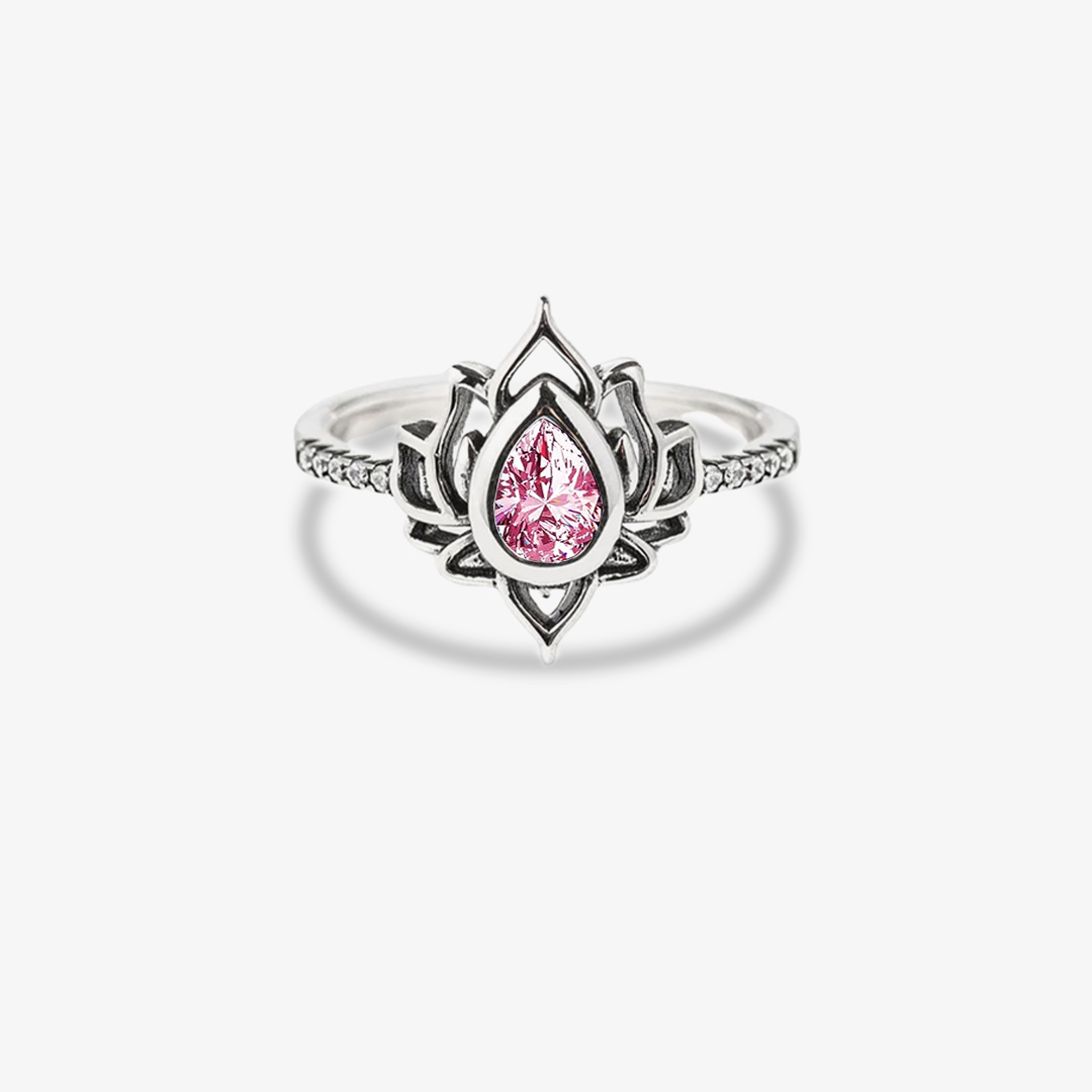 I Wear Pink For Myself To Defeat Breast Cancer pink Lotus Flower Rings