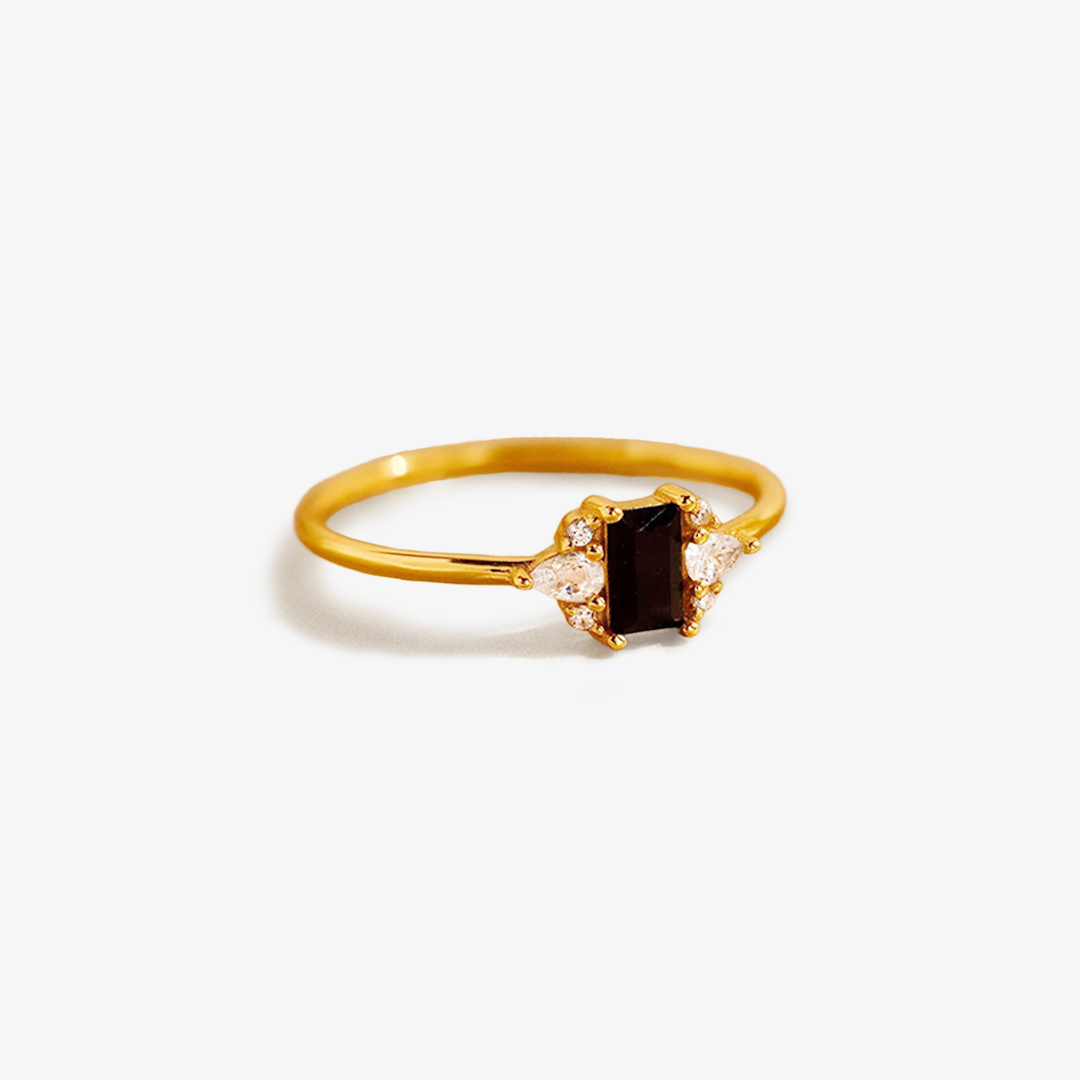 It's ok to not be ok-Black Square Diamond Ring