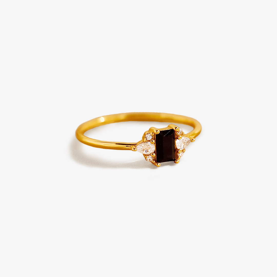 It's ok to not be ok-Black Square Diamond Ring