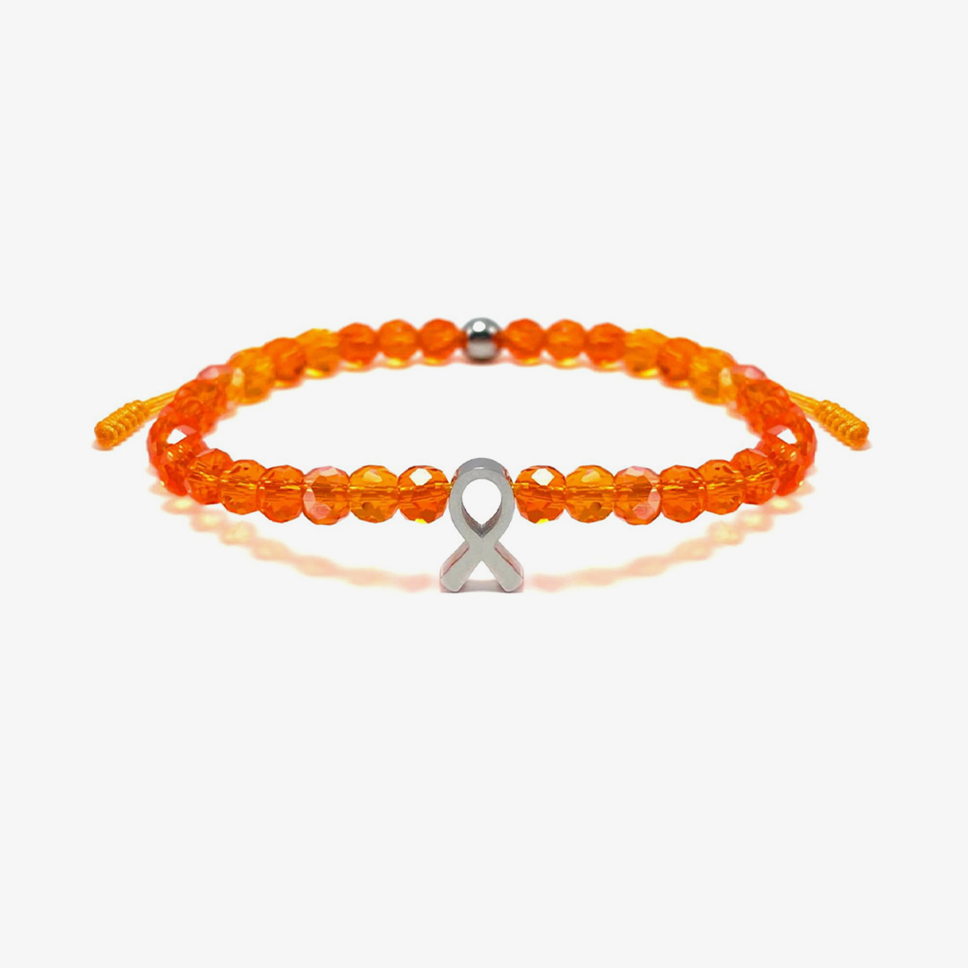 Multiple Sclerosis Awareness Orange Ribbon Bangle Bracelets