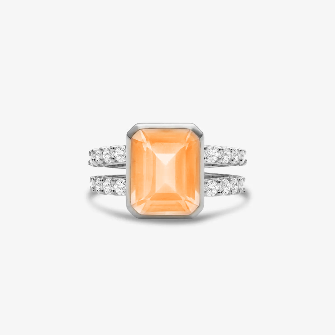 Multiple Sclerosis Awareness-Orange Quartz Ring