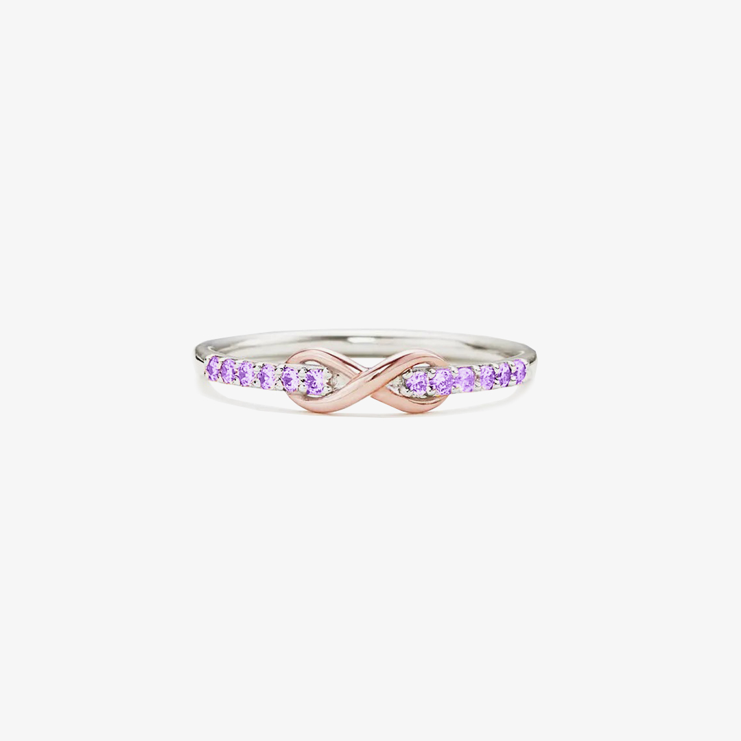 Alzheimer dementia awareness Purple Infinity Ring