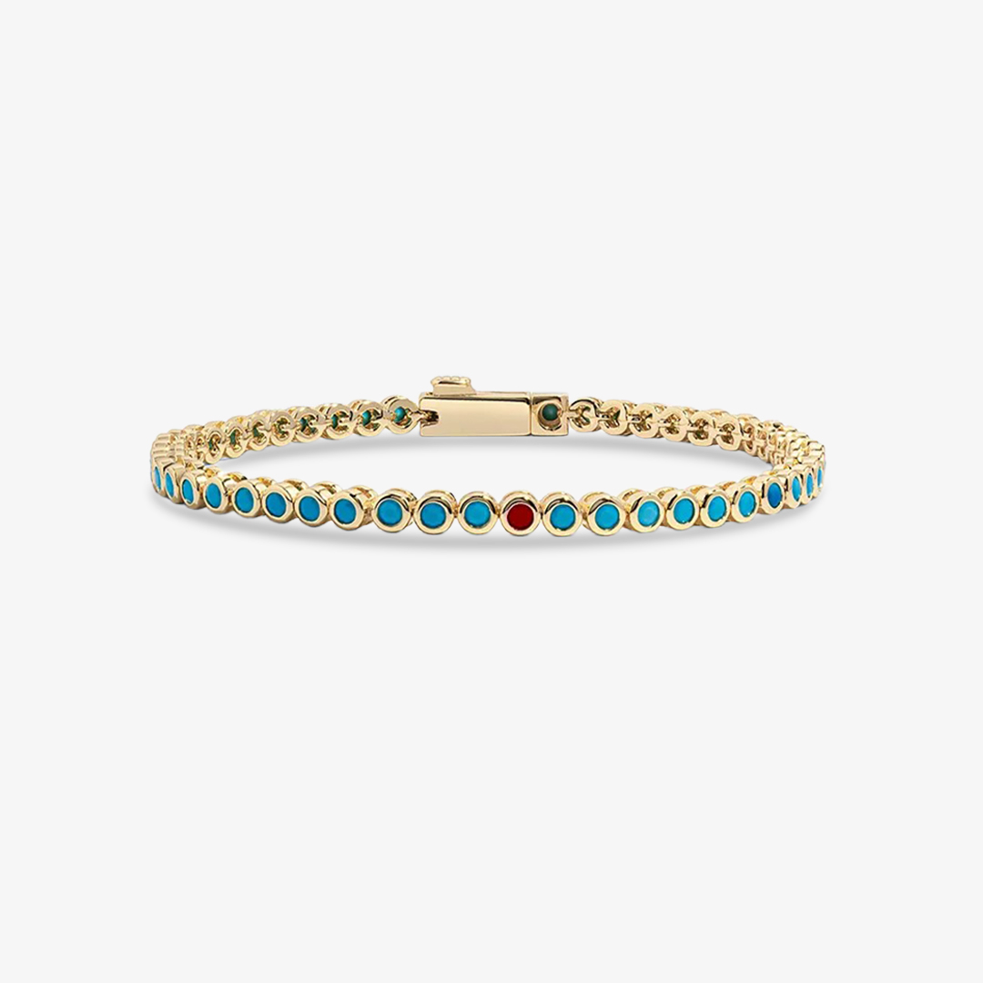 DIABETES AWARENESS Turquoise Tennis Bracelet