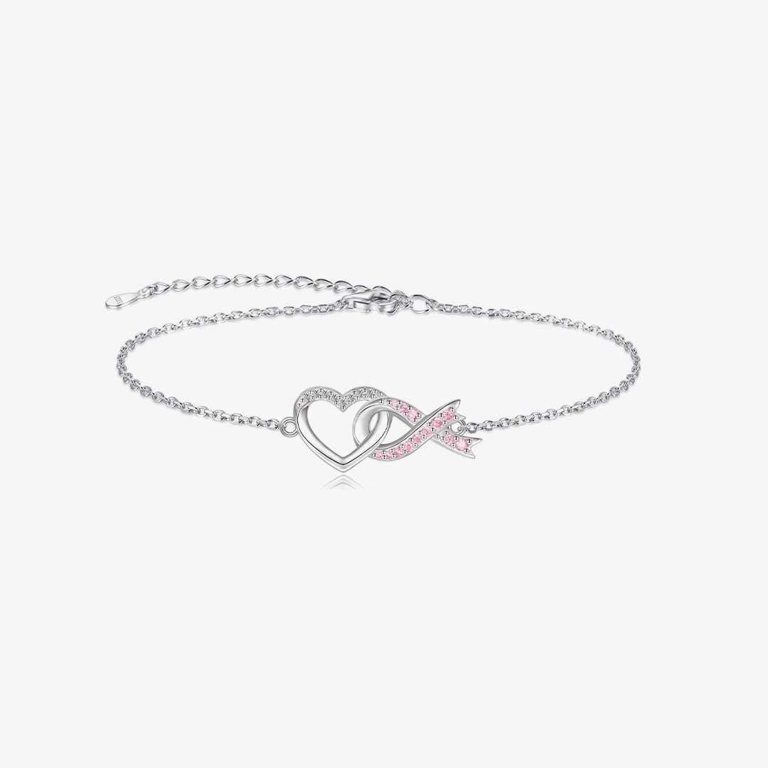 Breast Cancer Awareness Love Pink Ribbon Bracelet