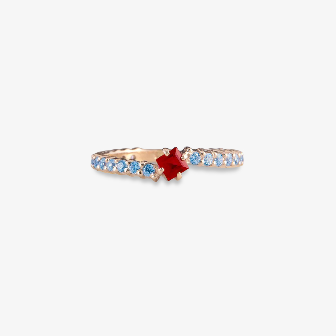 DIABETES AWARENESS-Burning Blue Strength Ring