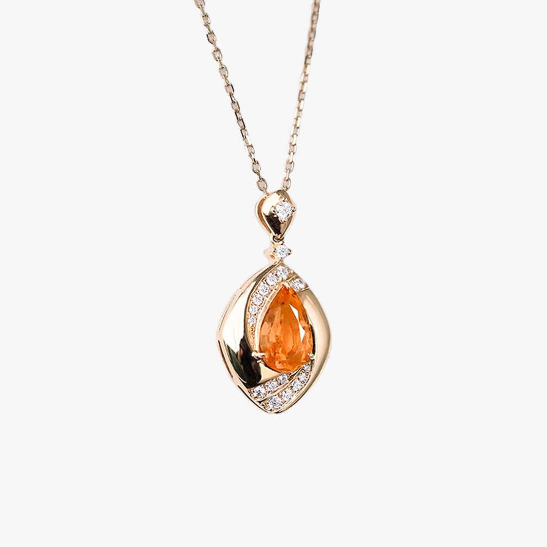 Multiple Sclerosis Awareness-Orange Teardrop Pendant Necklace
