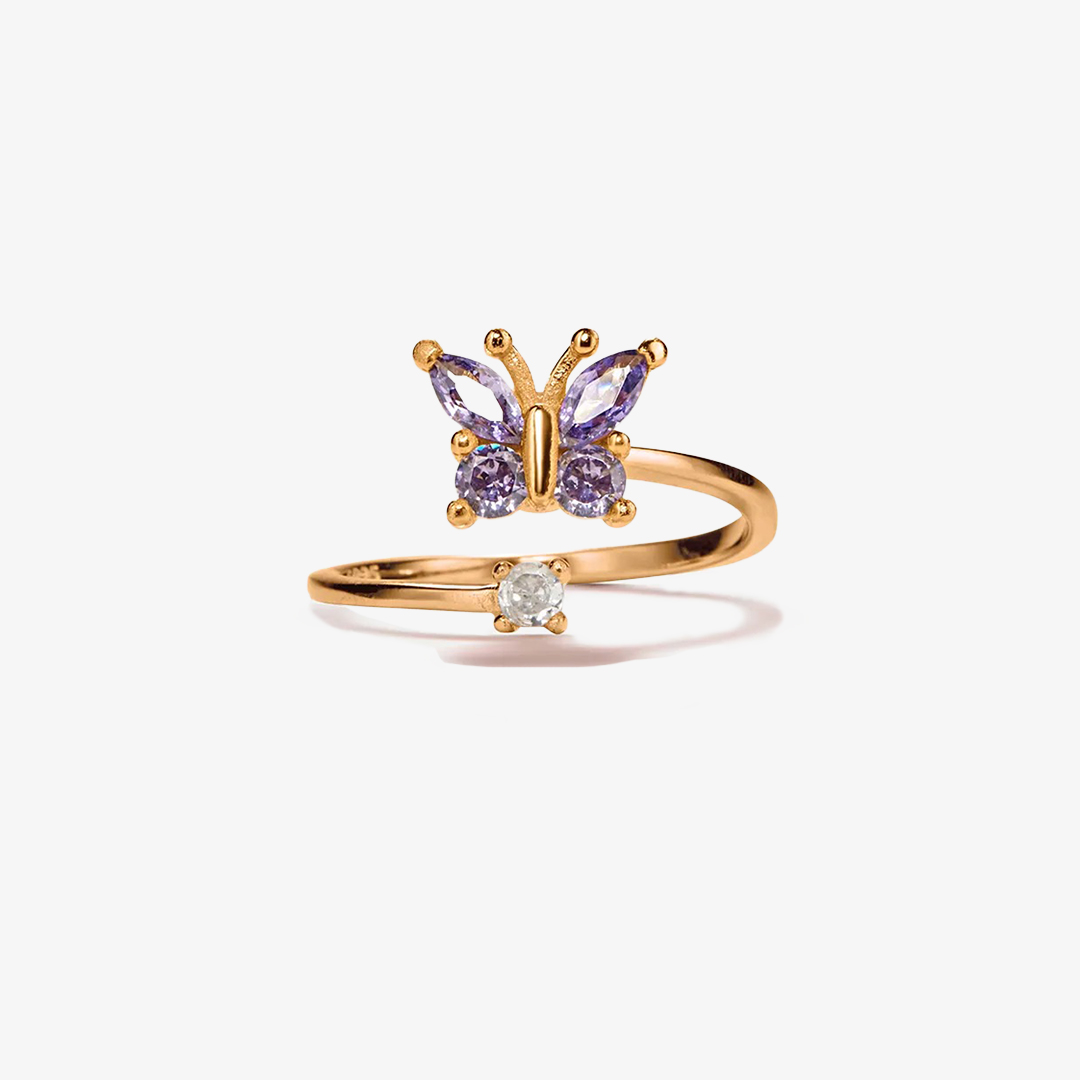 Alzheimer dementia awareness-Purple Butterfly Ring