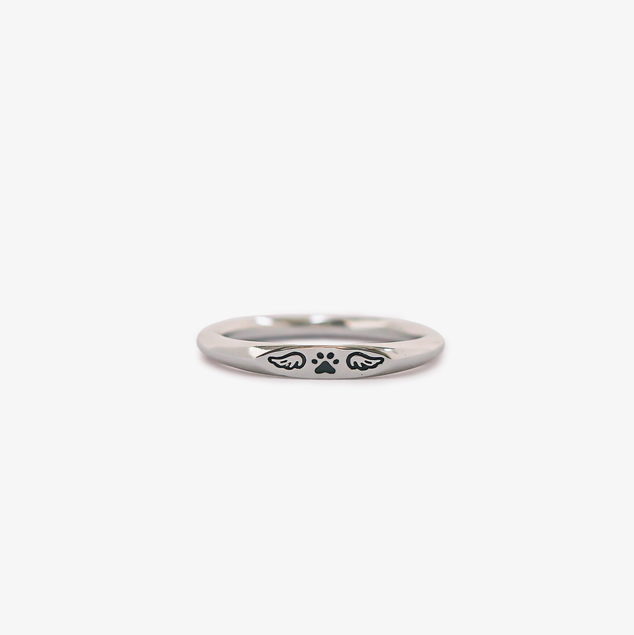 FOR MEMORIAL - Love Never Gone Tiny Paw With Wings Ring