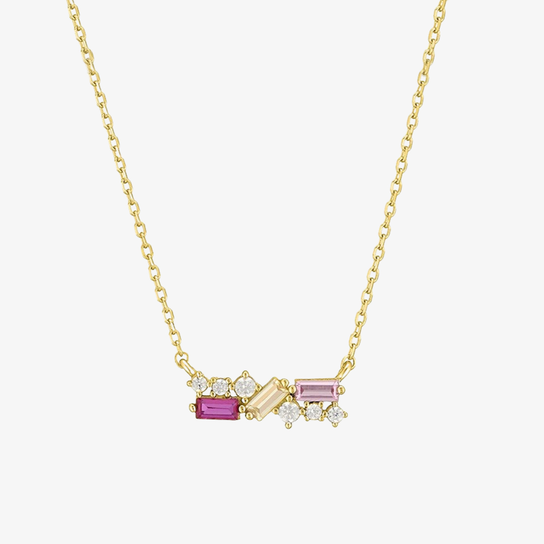 Alzheimer dementia awareness-Purple diamond necklace