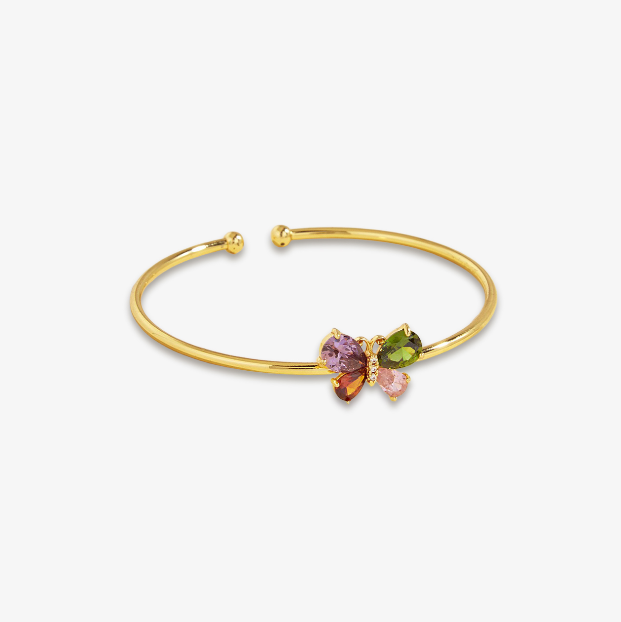 For memorial-Crystal Butterfly Open Bracelet