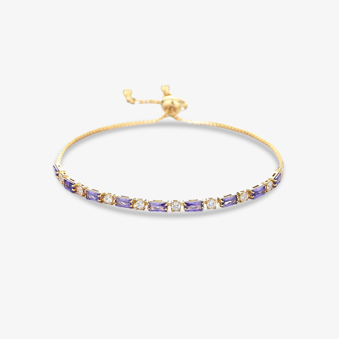 Alzheimer dementia awareness Purple long polka dot bracelet