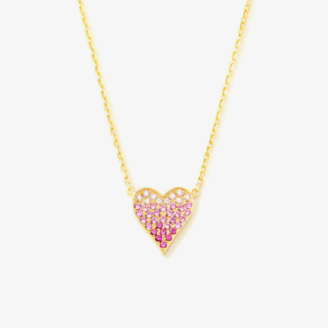Breast Cancer Awareness-Gradient pink heart necklace