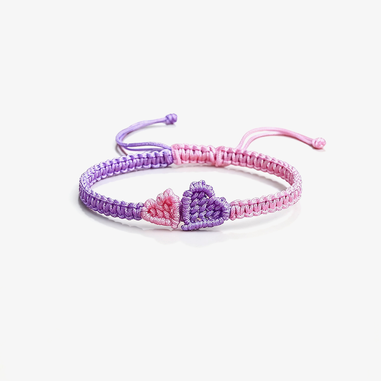Grandma and Granddaughter-Heart braided bracelet
