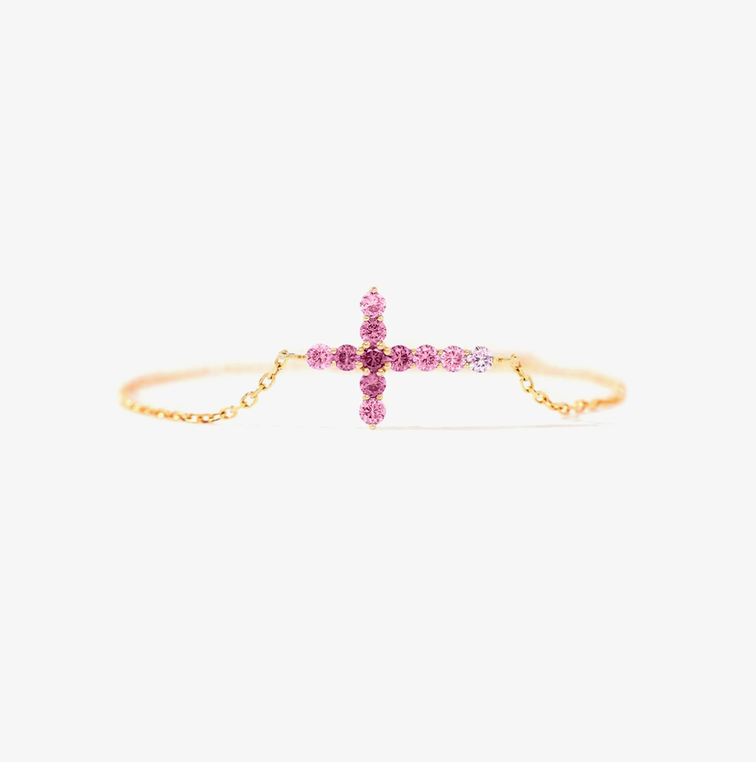 Breast Cancer Awareness-Pink Cross Bracelet