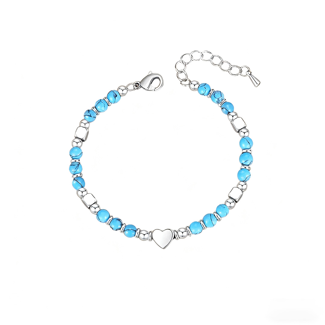 To My Granddaughter-Turquoise Heart Bracelet