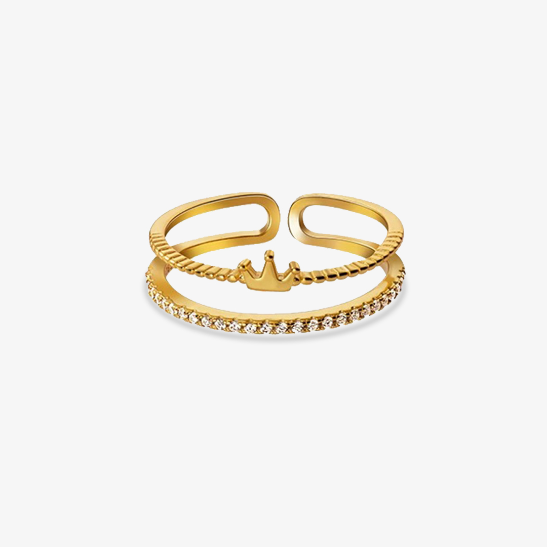 To My Granddaughter-Double Open Crown Ring