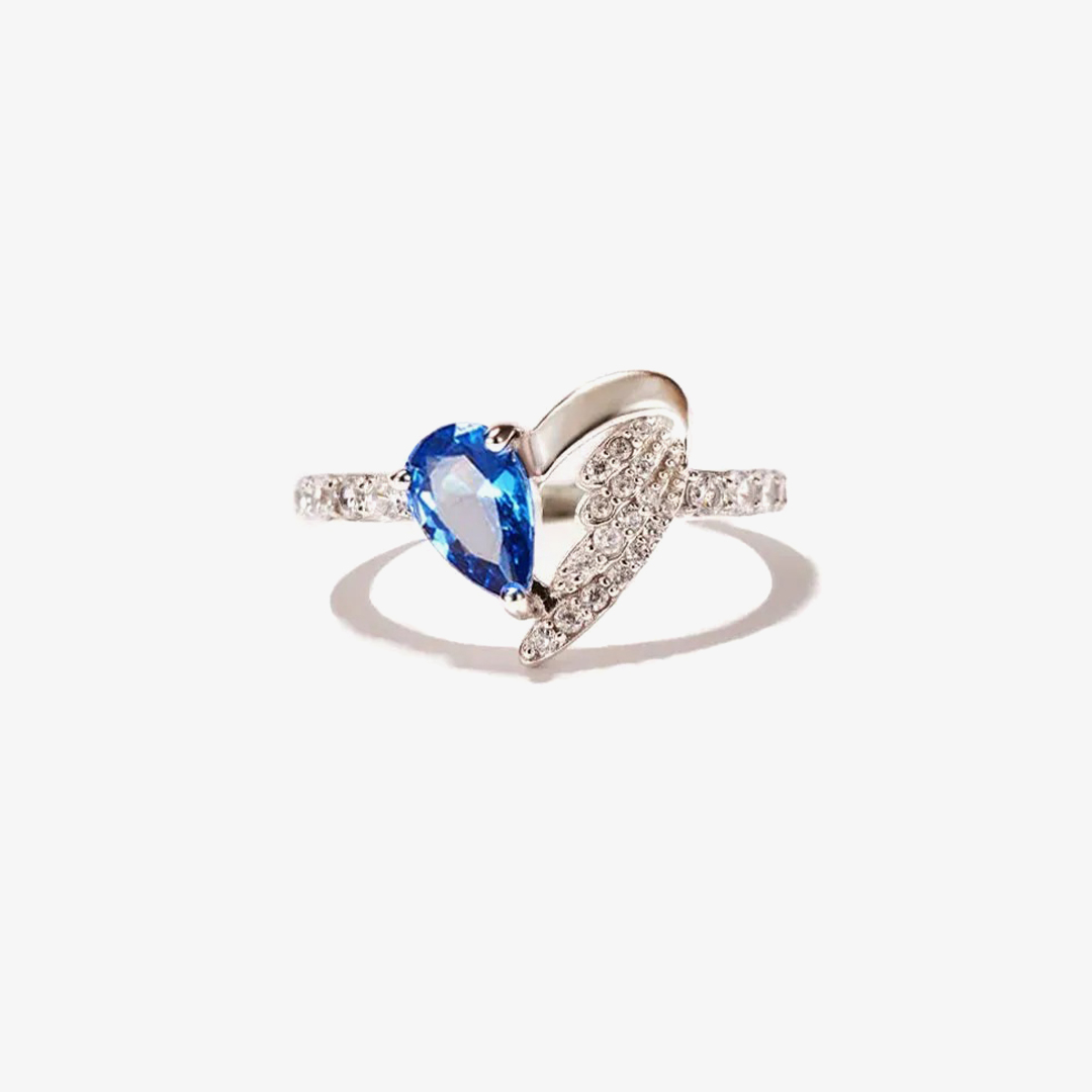 For Memorial - I  a wife to a husband with wings Heart Wings Ring