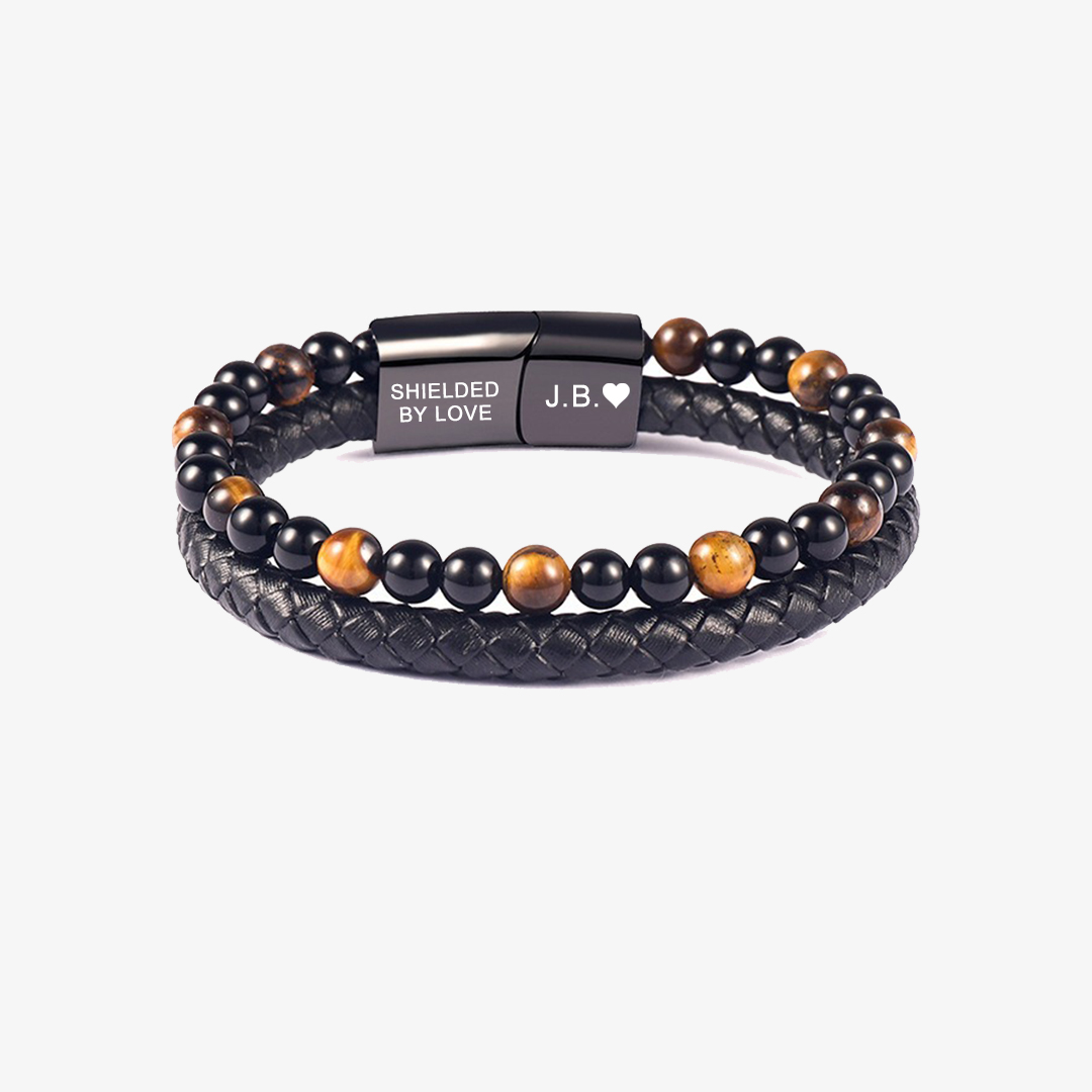 For Son - I'm Always With You Tiger Eye Protection Beaded Bracelet