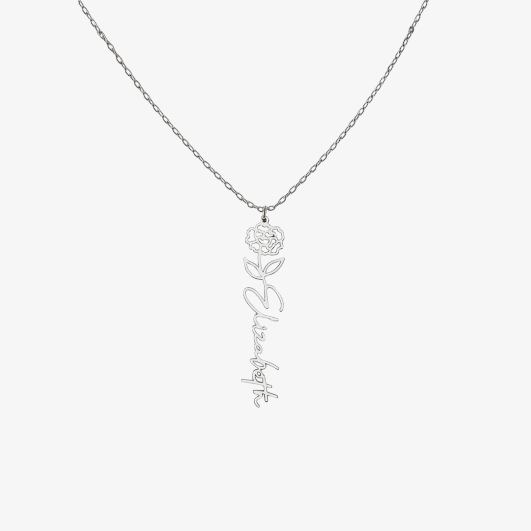 Build Your Own Bouquet Birthday Flower Name Custom Necklace