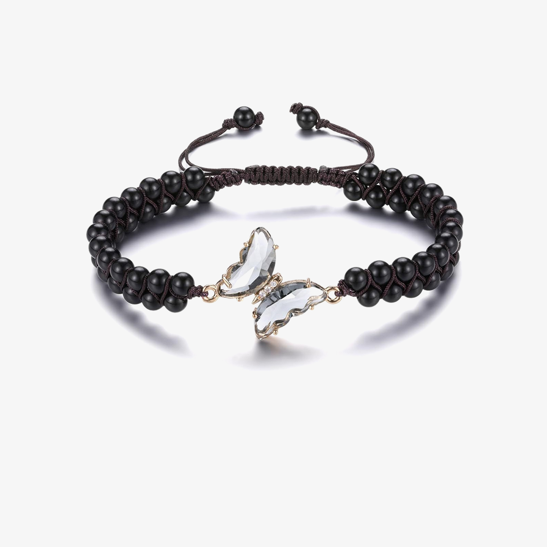 For Memory-Crystal Butterfly Woven Bracelet