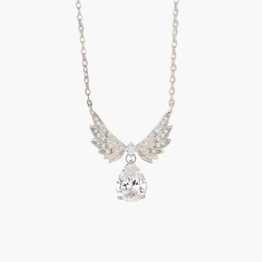 Winged Teardrop Birthstone Necklace