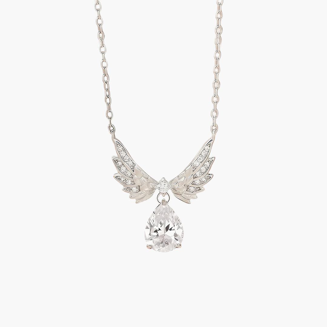 Winged Teardrop Birthstone Necklace