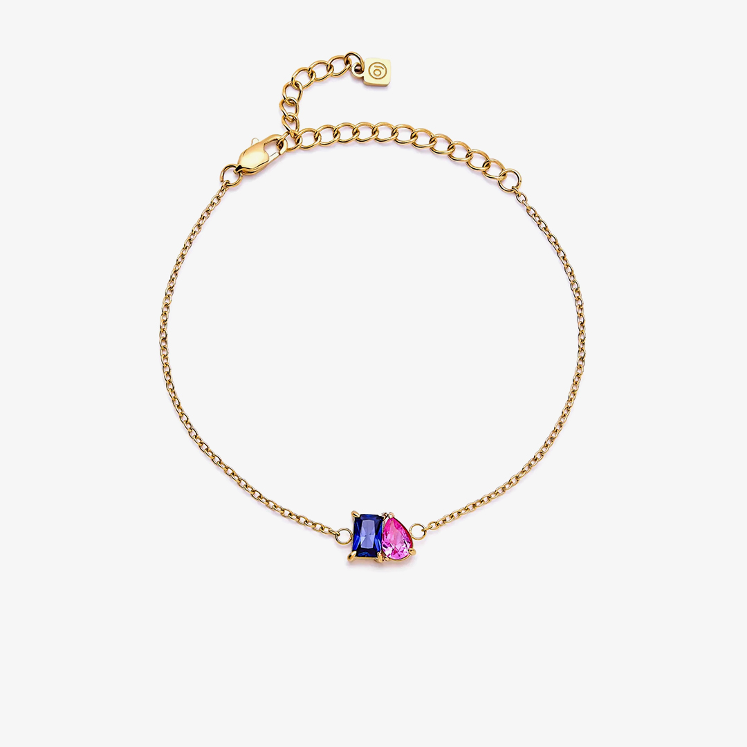 For Love -Irregular Two Birthstones Bracelet