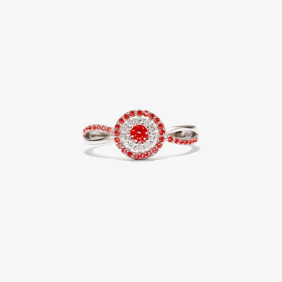 Heart Health Awareness-Red Round Diamond Infinity Ring