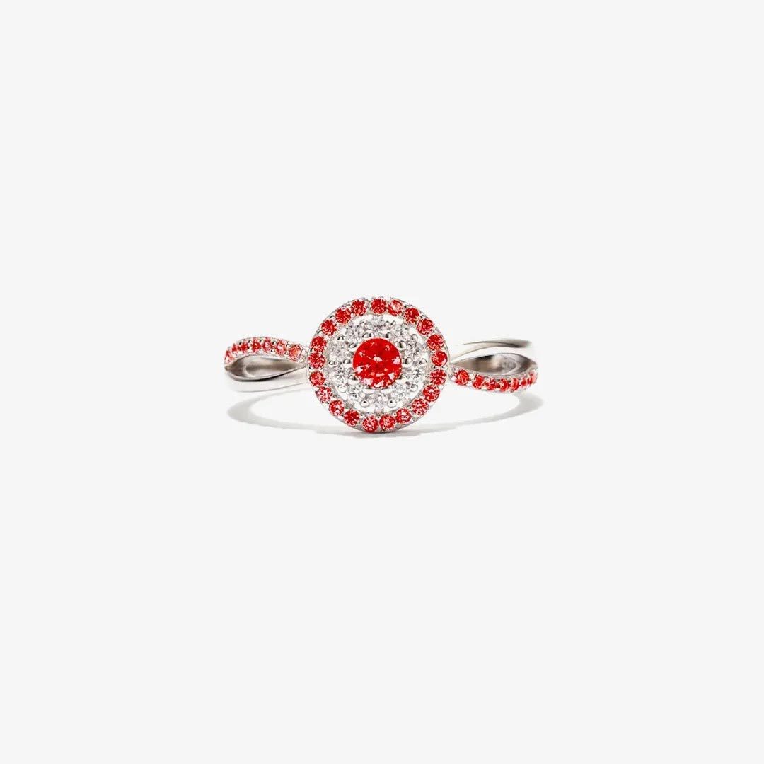 Heart Health Awareness-Red Round Diamond Infinity Ring