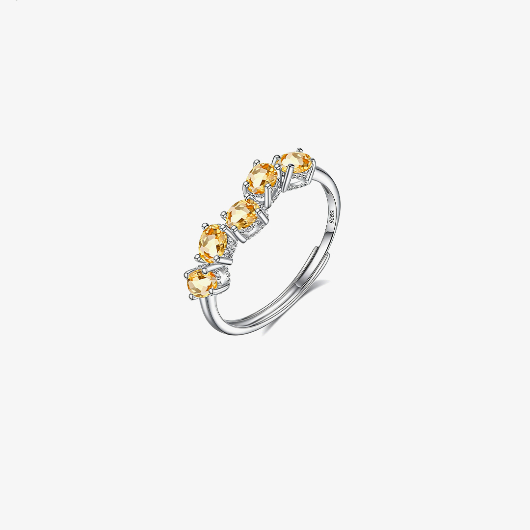Endometriosis Awareness Yellow Diamond Adjustable Ring