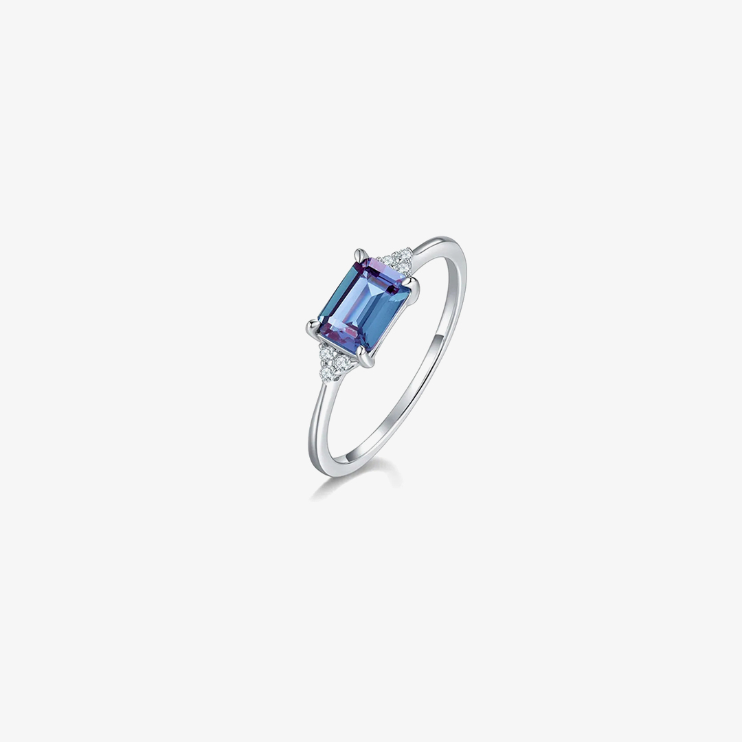 Colorectal Cancer Awareness-Blue Square Diamond Ring