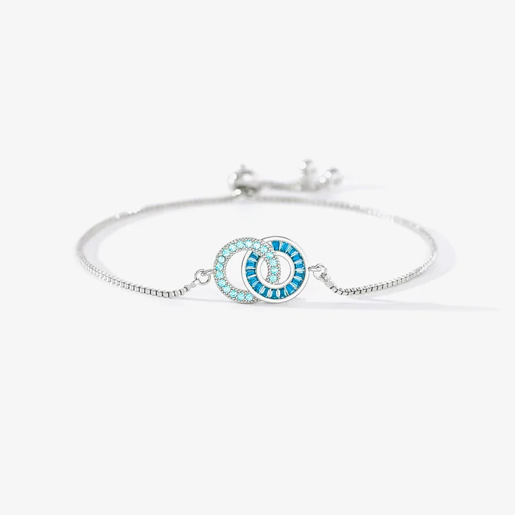 Mother & Daughter Customized Birthstones Circle Bracelet