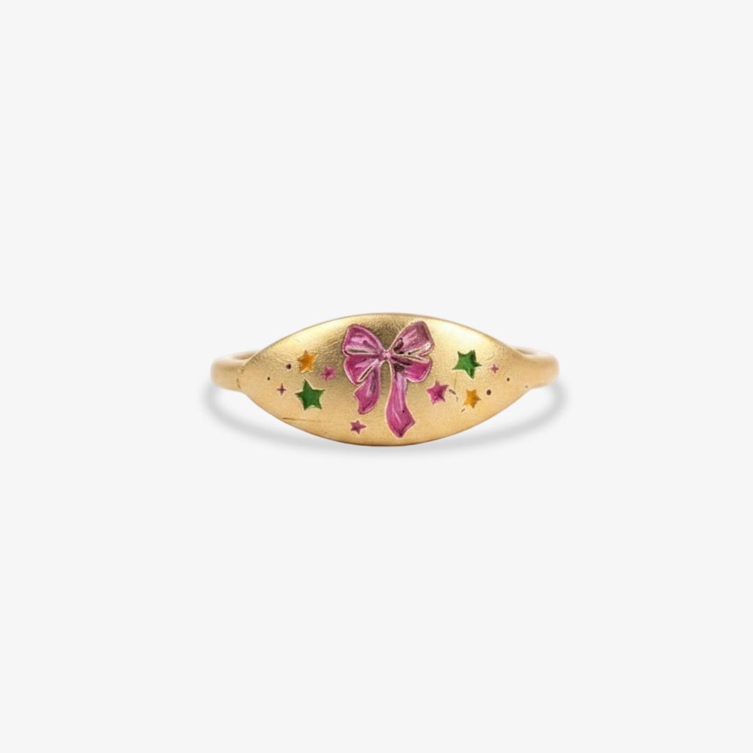 Breast Cancer Awareness-Pink Ribbon Print Ring
