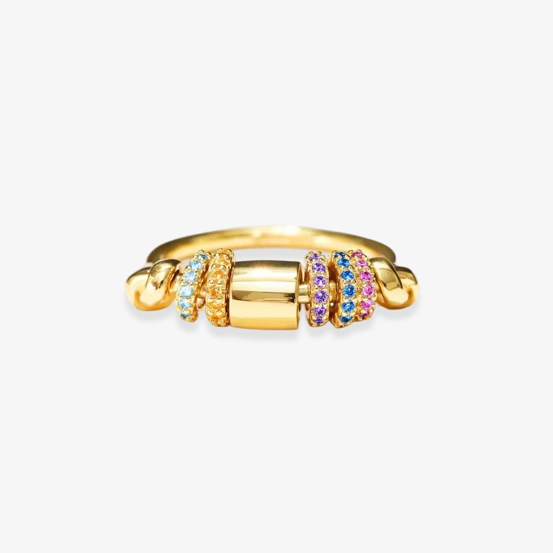 Mental Health-Colorful Bead Spinner Ring