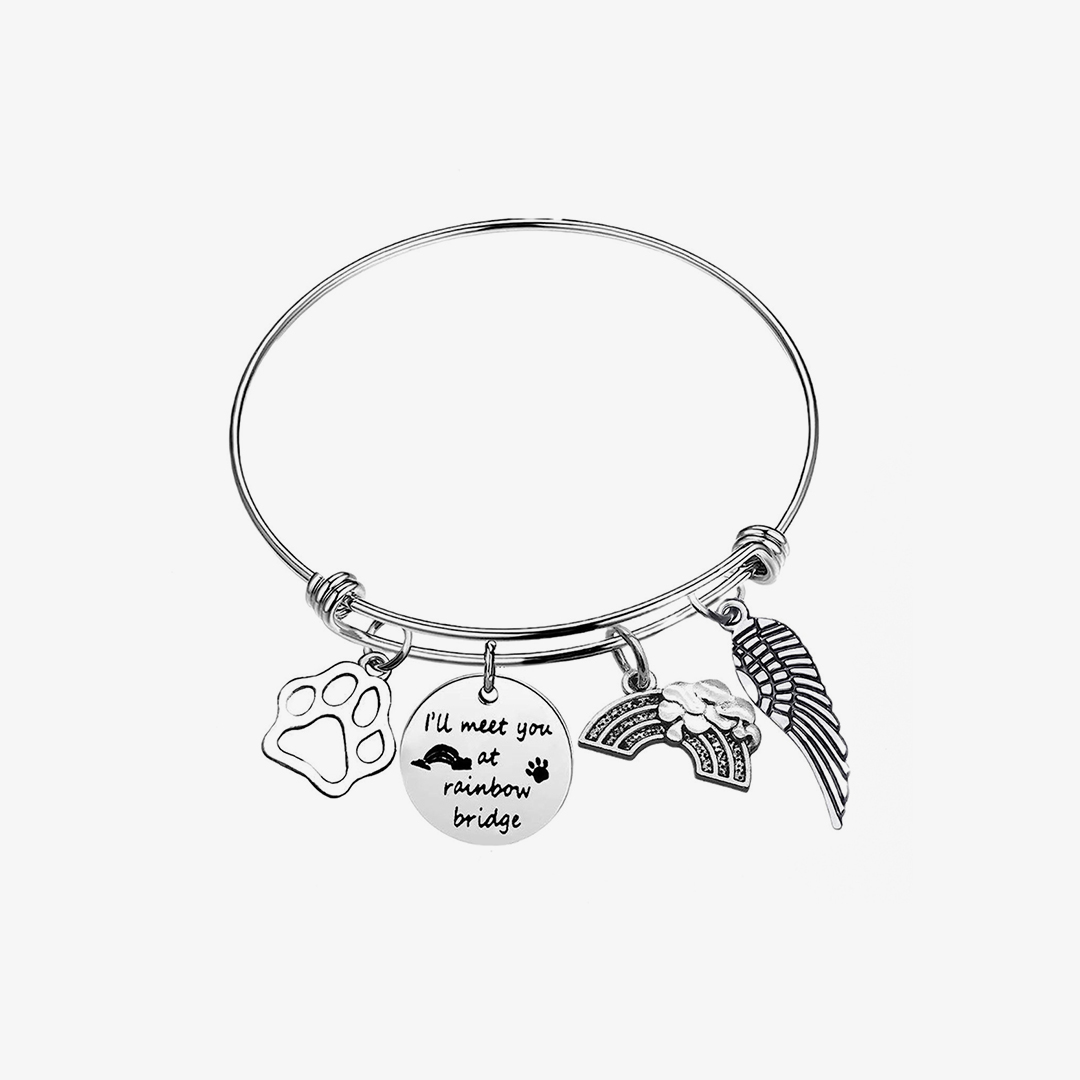 Over The Rainbow Bridge Pet Memorial Bangle
