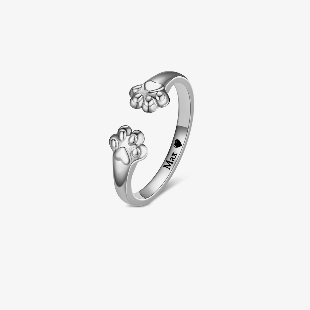 Name Personalized Always Together Paw Ring