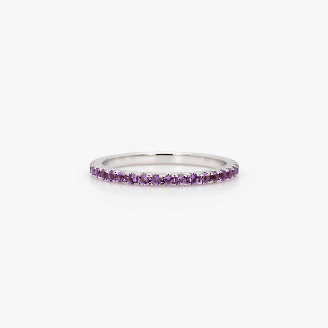 Alzheimer Dementia Awareness Gift Purple Half Eternity Ring