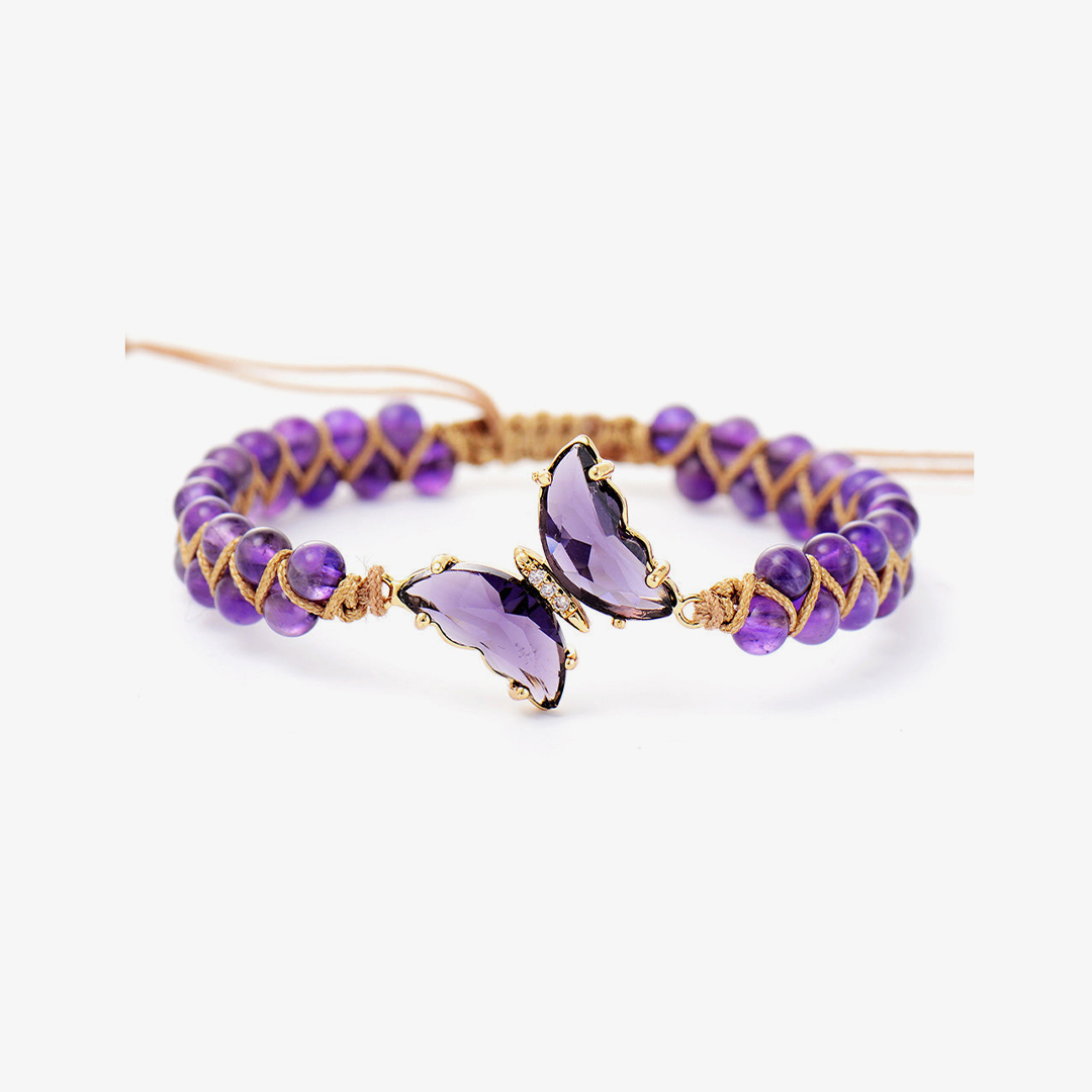 Alzheimer Dementia Awareness Butterfly Crystal Bracelet