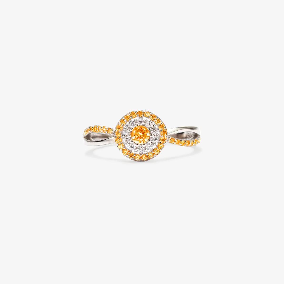 S925 Multiple Sclerosis Awareness Circle Dazzy Ring