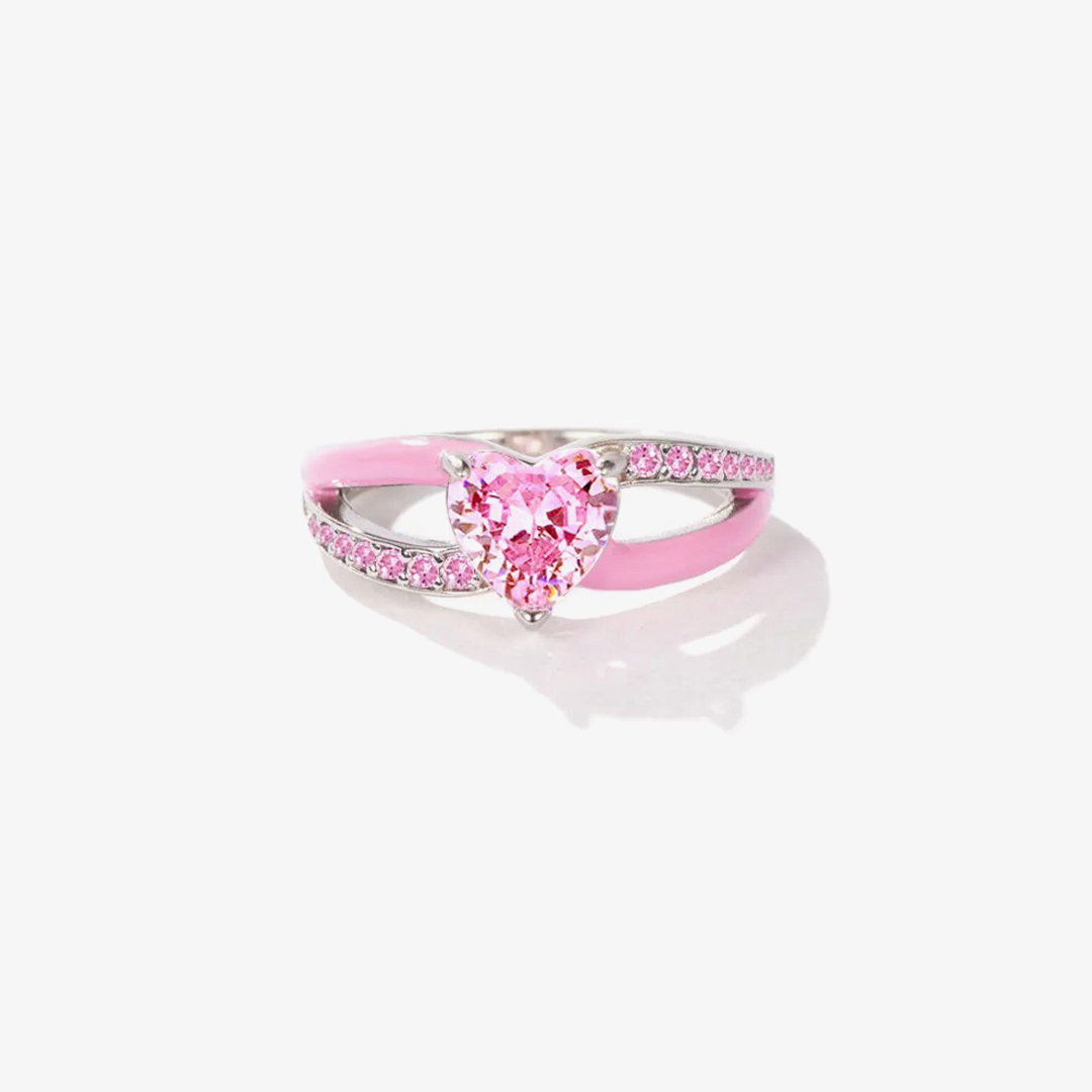 I Wear Pink For My Mother Pink Heart Ring